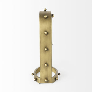 Marian 7.5L x 5.7W x 13.0H Gold Studded Table Clock