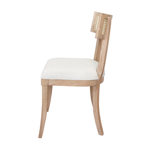 KLISMOS DINING CHAIR WITH CANE DETAIL IN CERUSED OAK