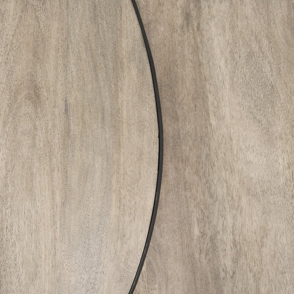 Clapp Round Light Brown W/ White Wash Wood and Silver Metal Nesting Coffee Tables (Set of 2)