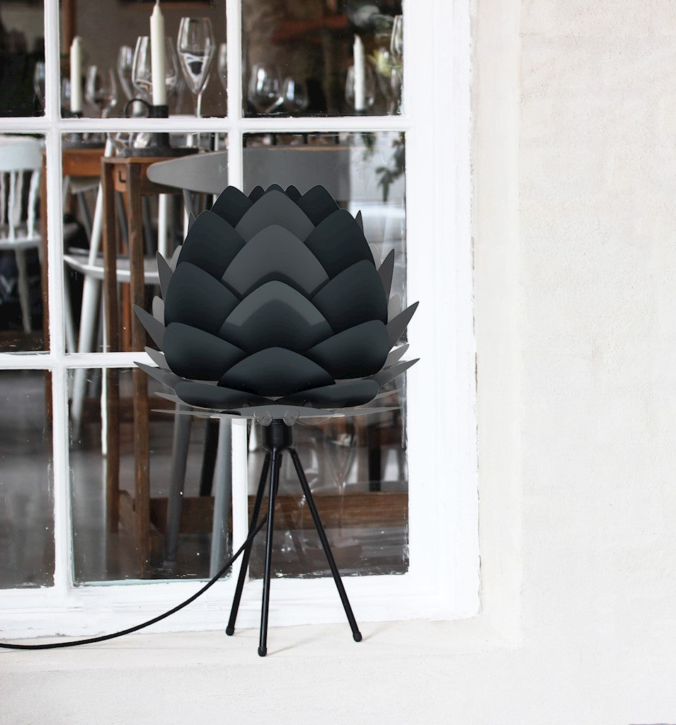 Aluvia Table Lamp in Anthracite with Black Base