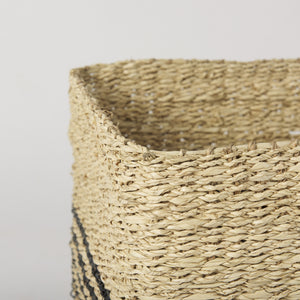 Cullen 15.7L x 15.7W x 15.7H (Set of 3) Grey Twisted Seagrass Square Basket