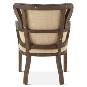 Elizabeth Gray Velvet Armchair with Exposed Frame and Solid Wood Legs