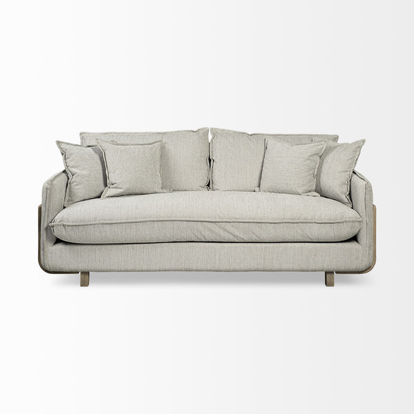 Roy I 84" Frost Gray Upholstered Three Seater Sofa