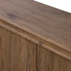 Chalmers Media Console In Weathered Oak Veneer