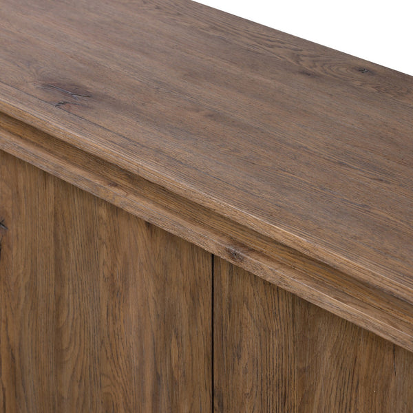 Chalmers Media Console In Weathered Oak Veneer
