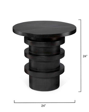 Revolve Wood Side Table, Charcoal