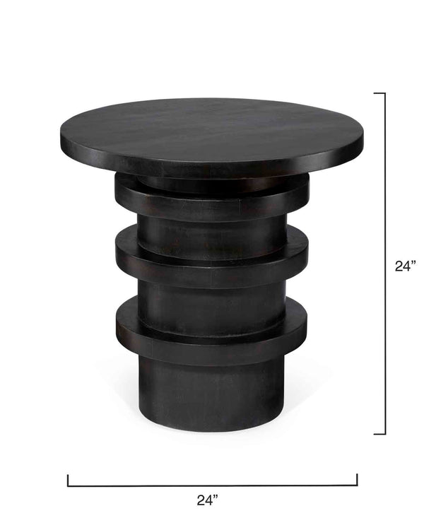 Revolve Wood Side Table, Charcoal