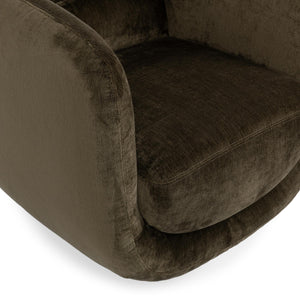 Nico Upholstered Swivel Chair in Olive Green