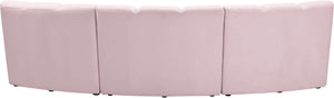 Lynda 3pc. Modular Sectional In Pink Velvet