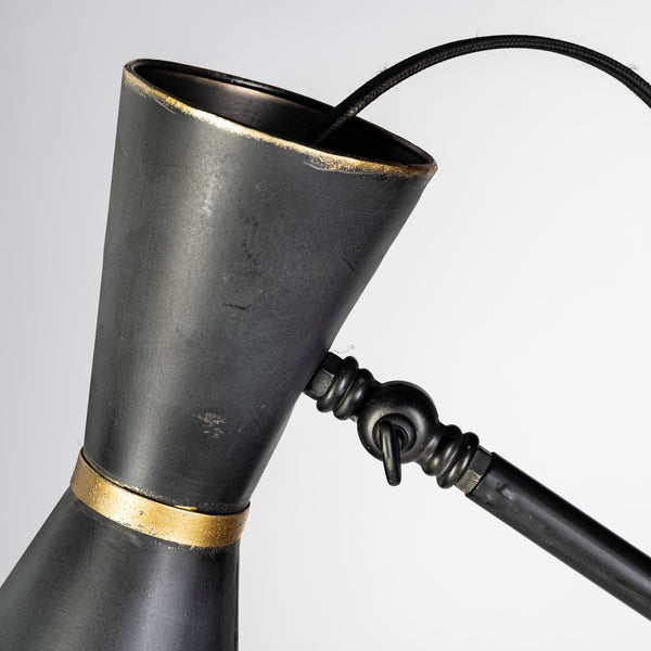 Eris III (58.3"H) Black/Brass Metal Cone Shade Floor Lamp