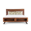 London Loft Acacia Wood Live Edge King Bed in Walnut Finish
