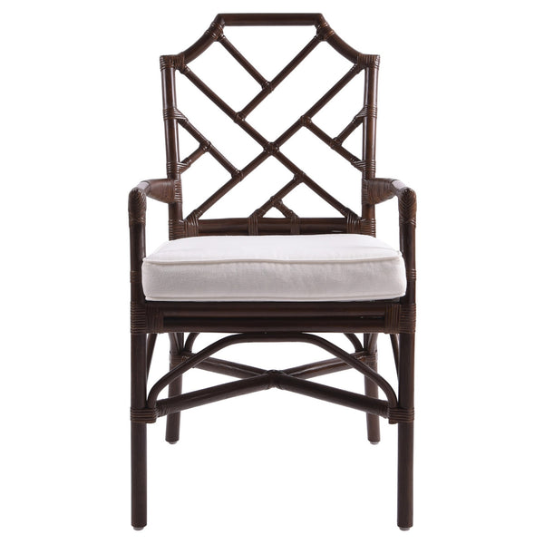 Kara Rattan Arm Chair In Paloma Brown