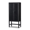 Caprice Narrow Cabinet - Black Natural Cane