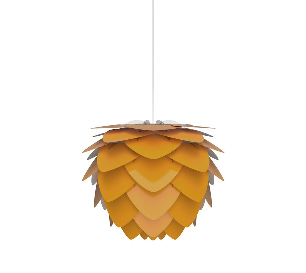 Aluvia Mini Plug-In Pendant in Saffron with White Cord