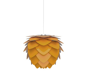 Aluvia Mini Plug-In Pendant in Saffron with White Cord