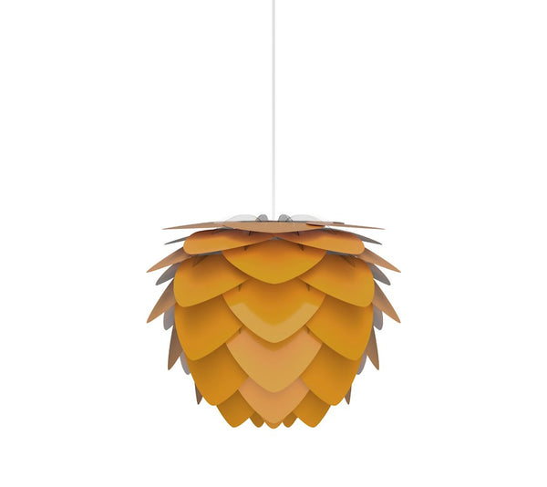 Aluvia Mini Plug-In Pendant in Saffron with White Cord