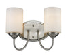 Cardinal 2 Light Vanity  in Brushed Nickel Finish