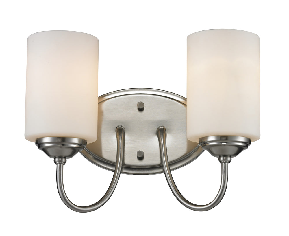Cardinal 2 Light Vanity  in Brushed Nickel Finish