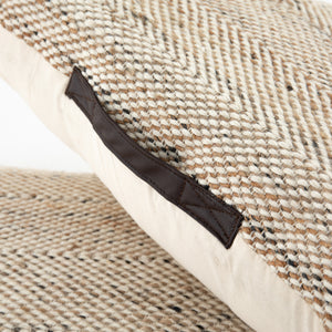 Neema Pouf-Heathered Wool-Nat, Blk