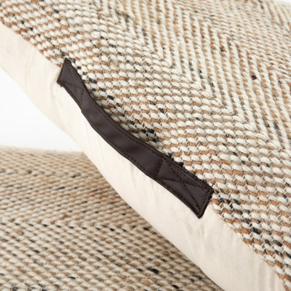 Neema Pouf-Heathered Wool-Nat, Blk