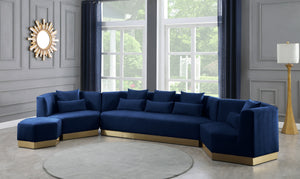 Dianna Ottoman In Navy Velvet