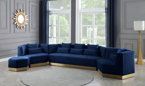 Dianna Ottoman In Navy Velvet