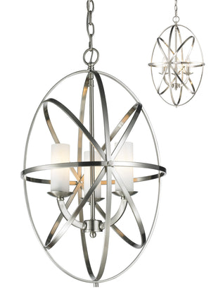 Aranya 3 Light Pendant in Brushed Nickel Finish