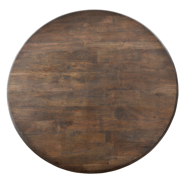 Nimes 72" Round Dining Table, Weathered Mango