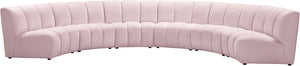 Lynda 6pc. Modular Sectional In Pink Velvet
