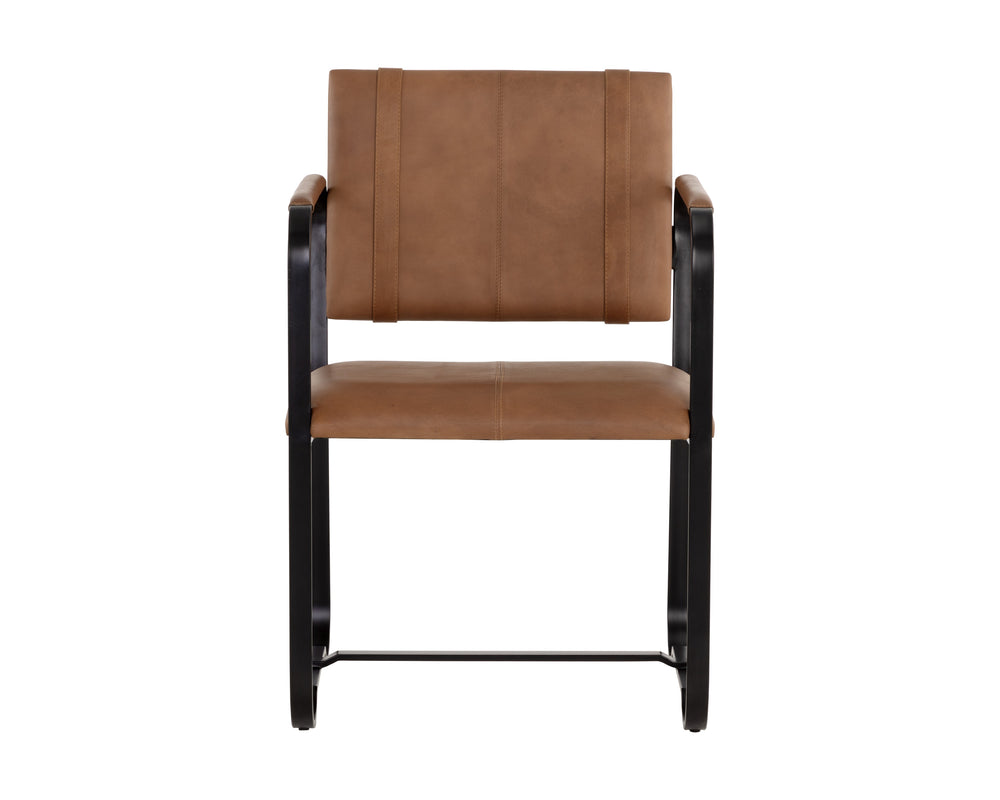 GARRETT DINING ARMCHAIR - COGNAC LEATHER