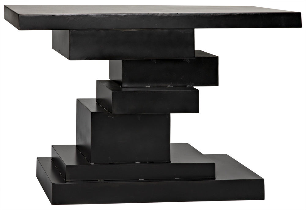 Platoon Industrial Steel Console in Matte Black