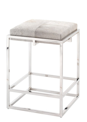 Shelby Hide Stool, Grey