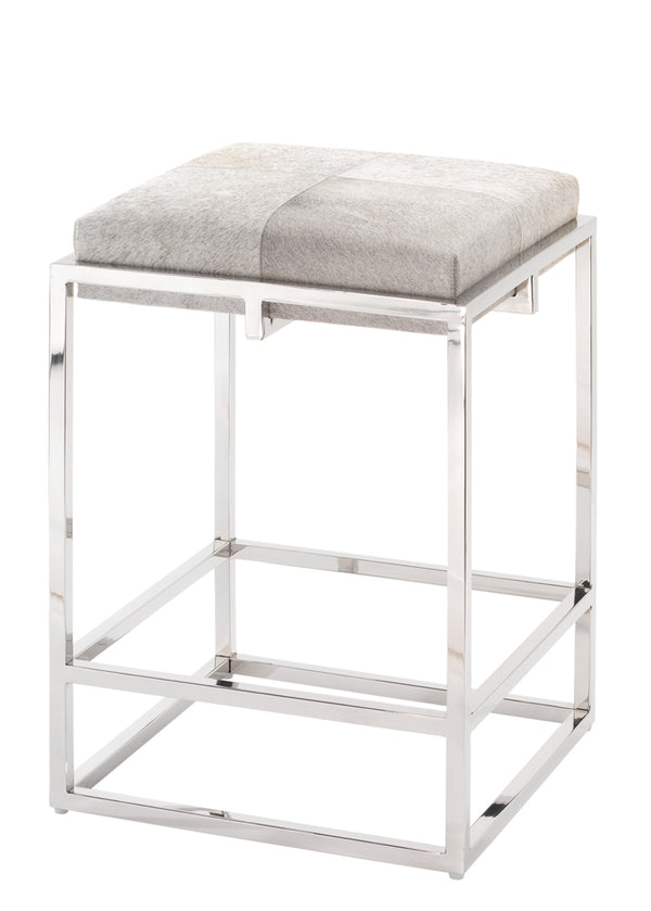 Shelby Hide Stool, Grey