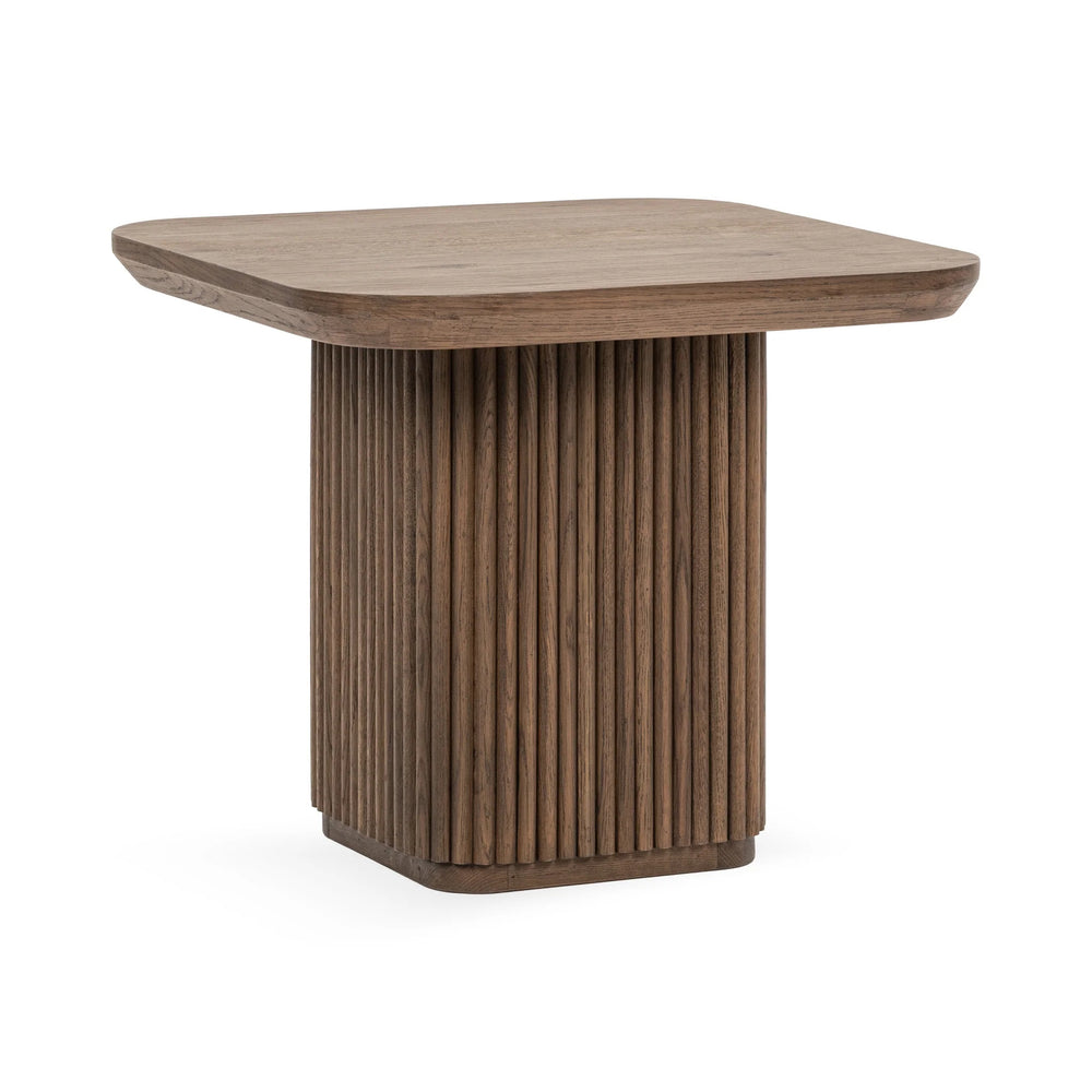 Vander Solid Wood Square End Table - Tawny Brown