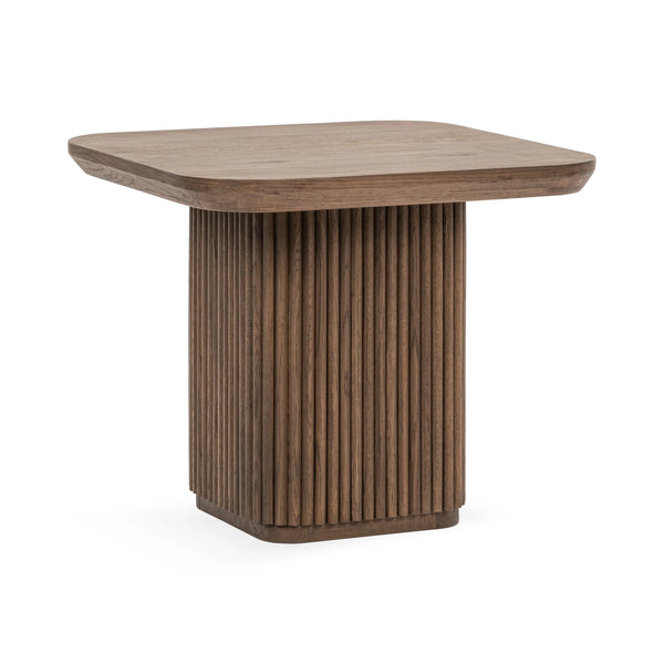 Vander Solid Wood Square End Table - Tawny Brown