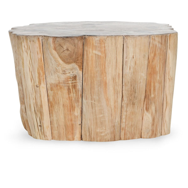 Norwest Solid Wood Coffee Table with Teak & Petrified Wood