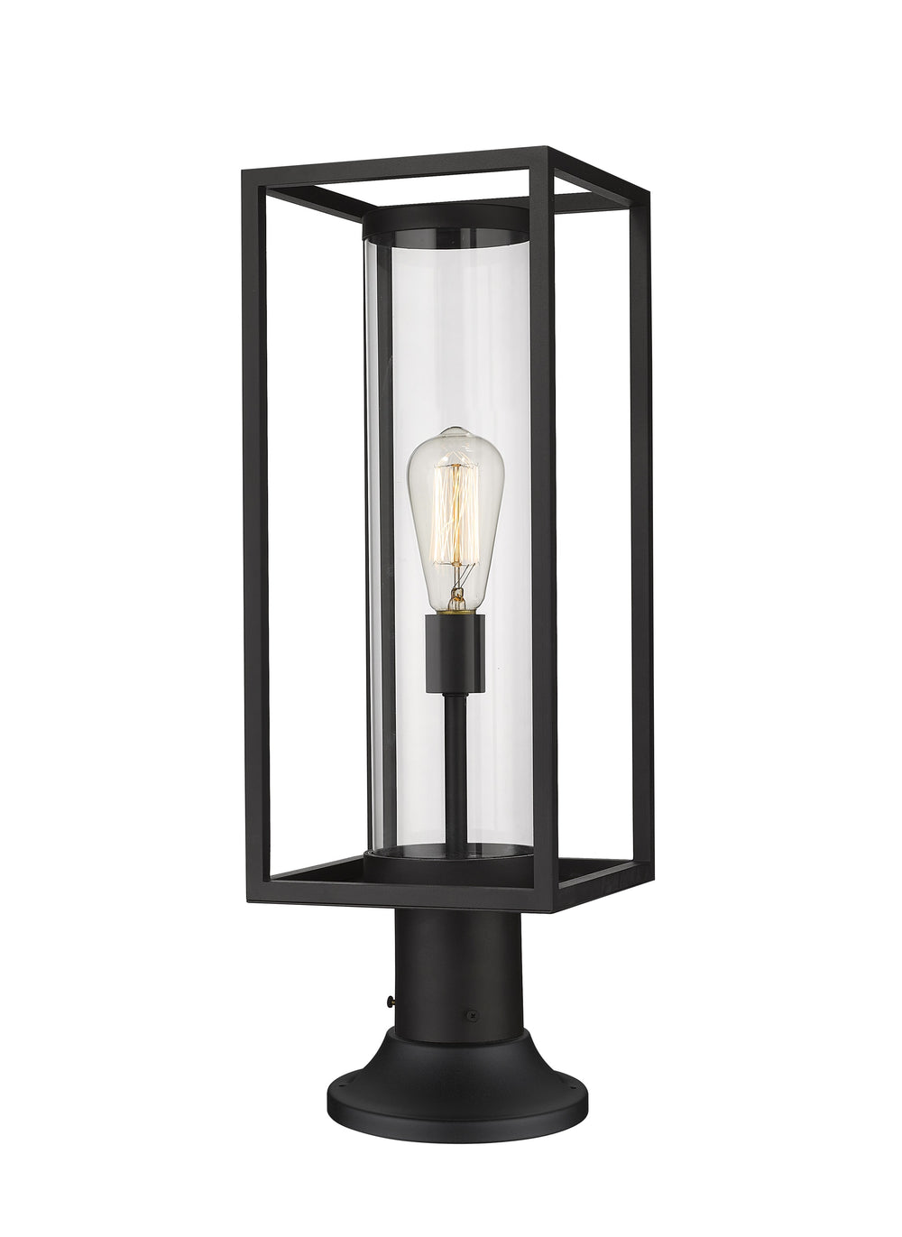 Dunbroch 1 Light Outdoor Pier Mounted Fixture in Black Finish
