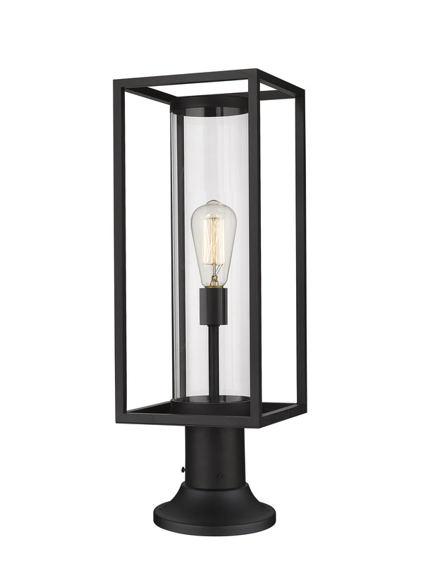 Dunbroch 1 Light Outdoor Pier Mounted Fixture in Black Finish