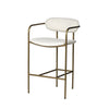Parker  Cream Fabric Seat Gold Metal Counter Stool
