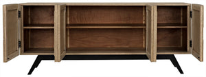Illusion Sideboard with Steel Base, Bleached Walnut