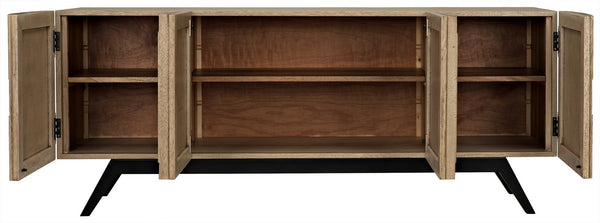Illusion Sideboard with Steel Base, Bleached Walnut
