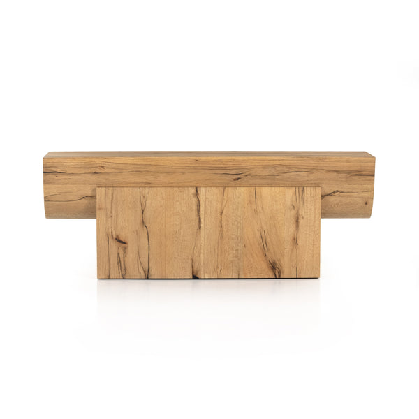 Elbert Console Table In Rustic Oak Veneer