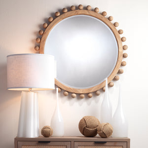 Brighton Round Wood Mirror, Natural