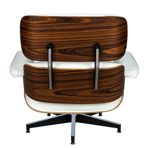 REYS LOUNGE CHAIR & OTTOMAN - WHITE LEATHER