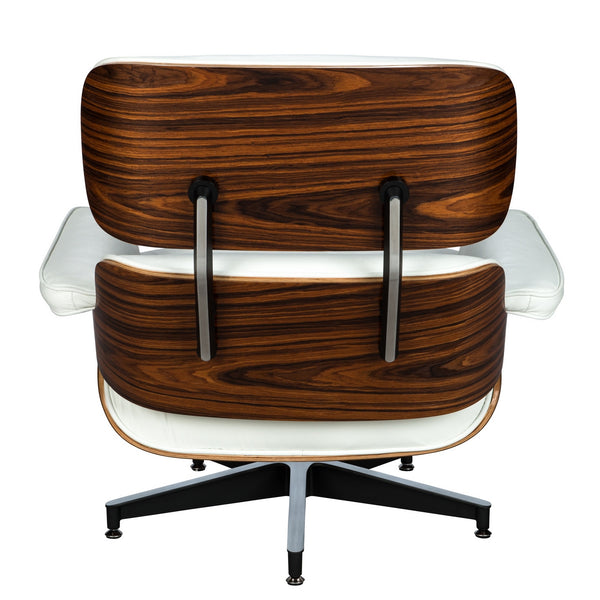 REYS LOUNGE CHAIR & OTTOMAN - WHITE LEATHER
