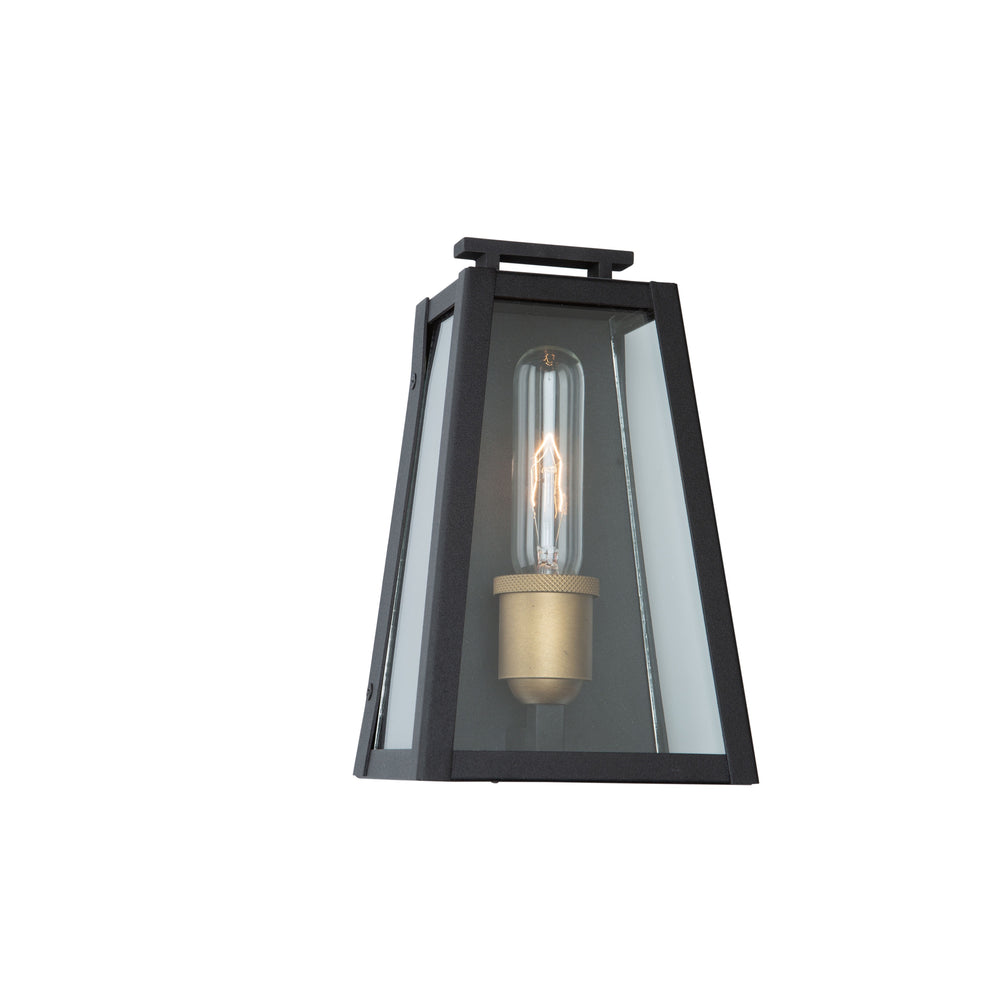 Charlestown Small Outdoor 1 Light Wall Light in Black, Vintage Gold
