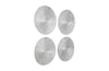 Ripple Wall Disk, Set Of 4, Resin, Large, Silver Leaf With Antiquing