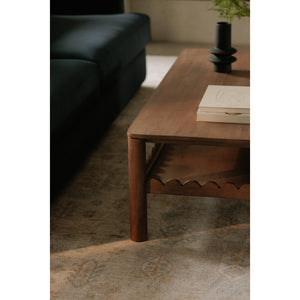 Wiley Coffee Table in Vintage Brown with Shelf