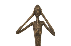See, Speak, Hear No Evil Wall Art, Resin, Bronze, Set Of 3