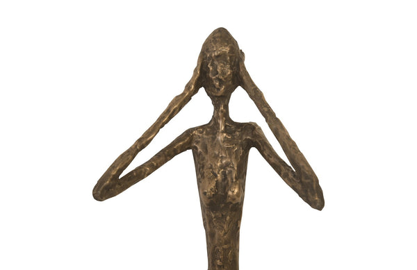 See, Speak, Hear No Evil Wall Art, Resin, Bronze, Set Of 3
